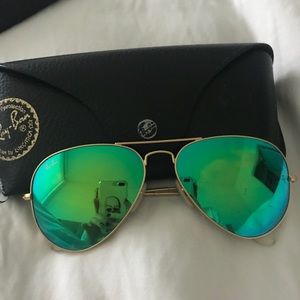 Rayban Aviator flash lenses reflective flashgreen